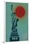New York City, NY - Vector Statue of Liberty-Lantern Press-Framed Art Print