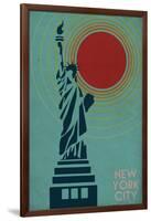 New York City, NY - Vector Statue of Liberty-Lantern Press-Framed Art Print