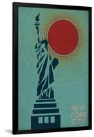 New York City, NY - Vector Statue of Liberty-Lantern Press-Framed Art Print