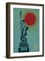 New York City, NY - Vector Statue of Liberty-Lantern Press-Framed Art Print