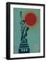 New York City, NY - Vector Statue of Liberty-Lantern Press-Framed Art Print