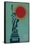 New York City, NY - Vector Statue of Liberty-Lantern Press-Framed Stretched Canvas