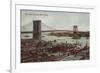 New York City, NY - View of the Brooklyn Bridge-Lantern Press-Framed Premium Giclee Print