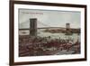 New York City, NY - View of the Brooklyn Bridge-Lantern Press-Framed Premium Giclee Print