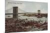 New York City, NY - View of the Brooklyn Bridge-Lantern Press-Mounted Premium Giclee Print