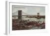 New York City, NY - View of the Brooklyn Bridge-Lantern Press-Framed Art Print