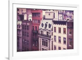 New York City Old Residential Buildings, Vintage Colors-Maciej Bledowski-Framed Photographic Print