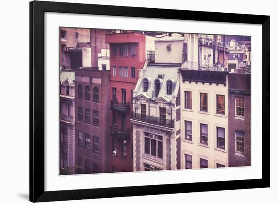 New York City Old Residential Buildings, Vintage Colors-Maciej Bledowski-Framed Photographic Print