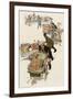 New York City Peddlers Chased Away by a Policeman, circa 1900-null-Framed Giclee Print