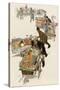 New York City Peddlers Chased Away by a Policeman, circa 1900-null-Stretched Canvas