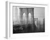 New York City's Brooklyn Bridge During a Bleak Afternoon-Leonard Mccombe-Framed Photographic Print