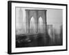 New York City's Brooklyn Bridge During a Bleak Afternoon-Leonard Mccombe-Framed Photographic Print