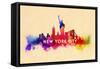 New York City - Skyline Abstract (Cream)-Lantern Press-Framed Stretched Canvas