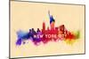 New York City - Skyline Abstract (Cream)-Lantern Press-Mounted Art Print