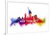 New York City - Skyline Abstract (White)-Lantern Press-Framed Art Print