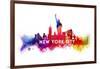 New York City - Skyline Abstract (White)-Lantern Press-Framed Art Print
