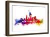 New York City - Skyline Abstract (White)-Lantern Press-Framed Art Print