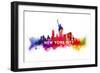 New York City - Skyline Abstract (White)-Lantern Press-Framed Art Print