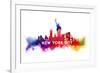 New York City - Skyline Abstract (White)-Lantern Press-Framed Premium Giclee Print