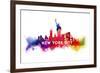 New York City - Skyline Abstract (White)-Lantern Press-Framed Premium Giclee Print