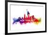 New York City - Skyline Abstract (White)-Lantern Press-Framed Premium Giclee Print