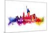 New York City - Skyline Abstract (White)-Lantern Press-Mounted Premium Giclee Print