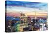 New York City Skyline Aerial View at Dusk with Skyscrapers of Midtown Manhattan.-Songquan Deng-Stretched Canvas