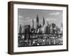 New York City Skyline and Brooklyn Bridge, 1948-Andreas Feininger-Framed Photographic Print