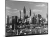 New York City Skyline and Brooklyn Bridge, 1948-Andreas Feininger-Mounted Photographic Print