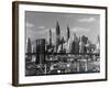 New York City Skyline and Brooklyn Bridge, 1948-Andreas Feininger-Framed Photographic Print