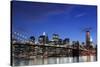 New York City Skyline and Brooklyn Bridge at Night-Zigi-Stretched Canvas