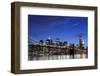 New York City Skyline and Brooklyn Bridge at Night-Zigi-Framed Photographic Print