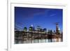 New York City Skyline and Brooklyn Bridge at Night-Zigi-Framed Photographic Print