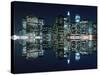 New York City Skyline and Manhattan Bridge at Night-Zigi-Stretched Canvas