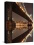 New York City Skyline and Manhattan Bridge at Night-Zigi-Stretched Canvas