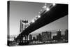 New York City Skyline and Manhattan Bridge at Night-Zigi-Stretched Canvas