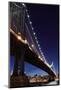 New York City Skyline and Manhattan Bridge at Night-Zigi-Mounted Photographic Print