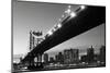 New York City Skyline and Manhattan Bridge at Night-Zigi-Mounted Photographic Print