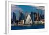 New York CIty Skyline as seen from Pallisades Avenue, New Jersey-null-Framed Photographic Print