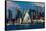 New York CIty Skyline as seen from Pallisades Avenue, New Jersey-null-Framed Stretched Canvas