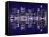 New York City Skyline at Night Light, Lower Manhattan-Zigi-Framed Stretched Canvas