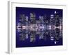 New York City Skyline at Night Light, Lower Manhattan-Zigi-Framed Photographic Print