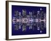 New York City Skyline at Night Light, Lower Manhattan-Zigi-Framed Photographic Print