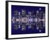 New York City Skyline at Night Light, Lower Manhattan-Zigi-Framed Photographic Print