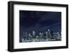 New York City Skyline at Night Light, Lower Manhattan-Zigi-Framed Photographic Print