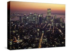 New York City Skyline at Night, NY-Barry Winiker-Stretched Canvas