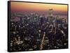 New York City Skyline at Night, NY-Barry Winiker-Framed Stretched Canvas