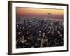 New York City Skyline at Night, NY-Barry Winiker-Framed Photographic Print