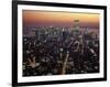 New York City Skyline at Night, NY-Barry Winiker-Framed Photographic Print