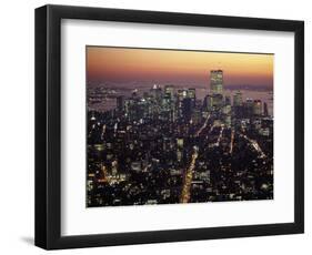 New York City Skyline at Night, NY-Barry Winiker-Framed Photographic Print